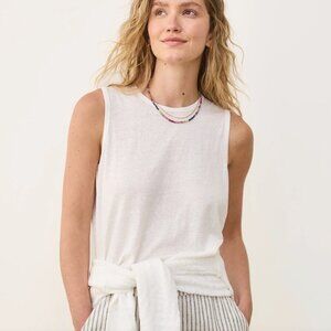 new nwt Sz XS Marine Layer Hemp Cotton Tank in Natural Solid White